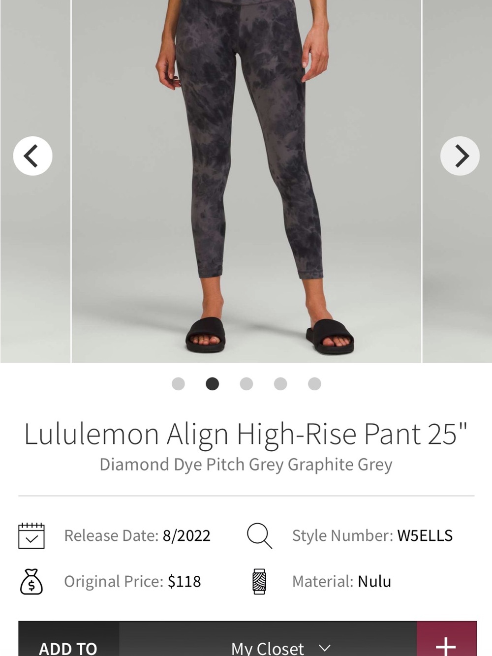lululemon athletica Align High-Rise Pants in Pitch Grey Diamond Dye